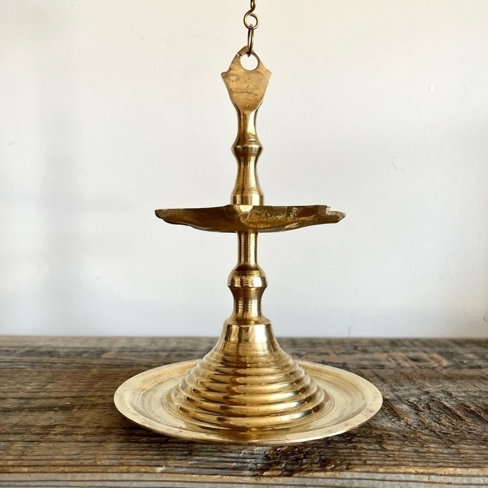 Brass oil lamp